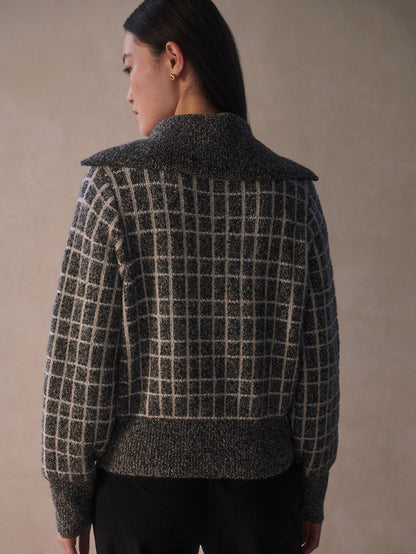 Varley Charcoal Marl Furley Half Zip Knit
