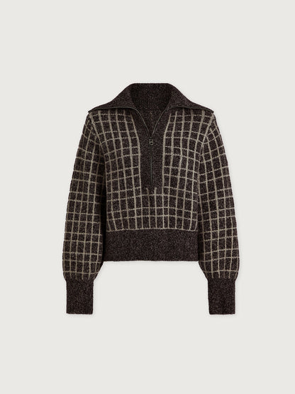 Varley Charcoal Marl Furley Half Zip Knit