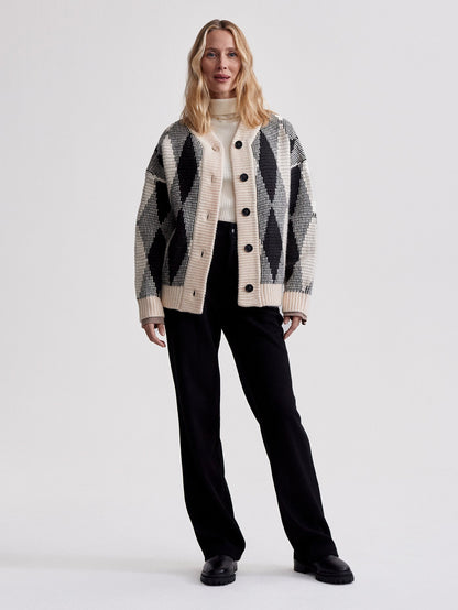 Varley Whitecap Grey Diamond Nancy Jacquard Knit Jacket