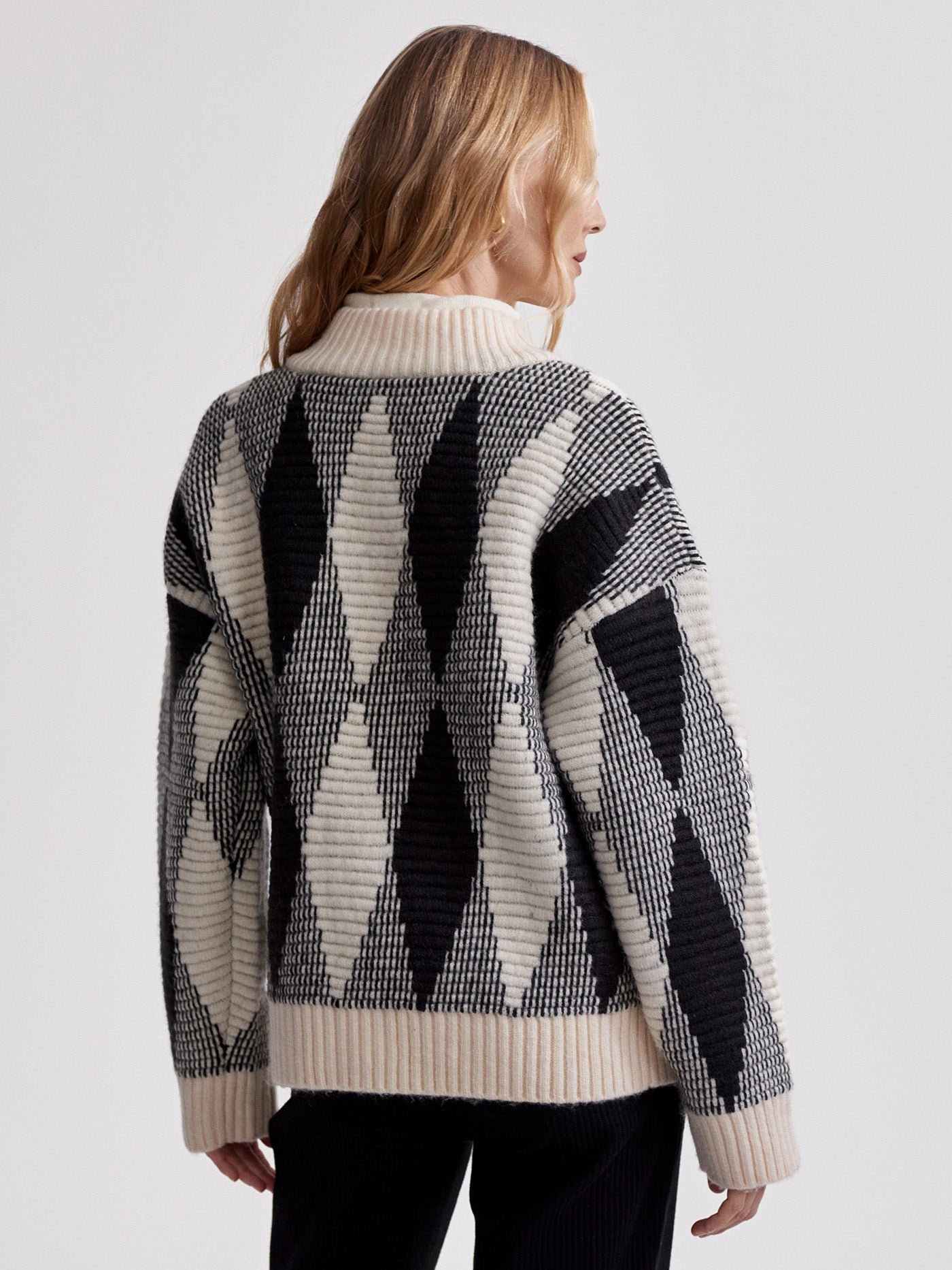 Varley Whitecap Grey Diamond Nancy Jacquard Knit Jacket