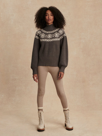Varley Grey Marl Bowen Fairisle Pullover