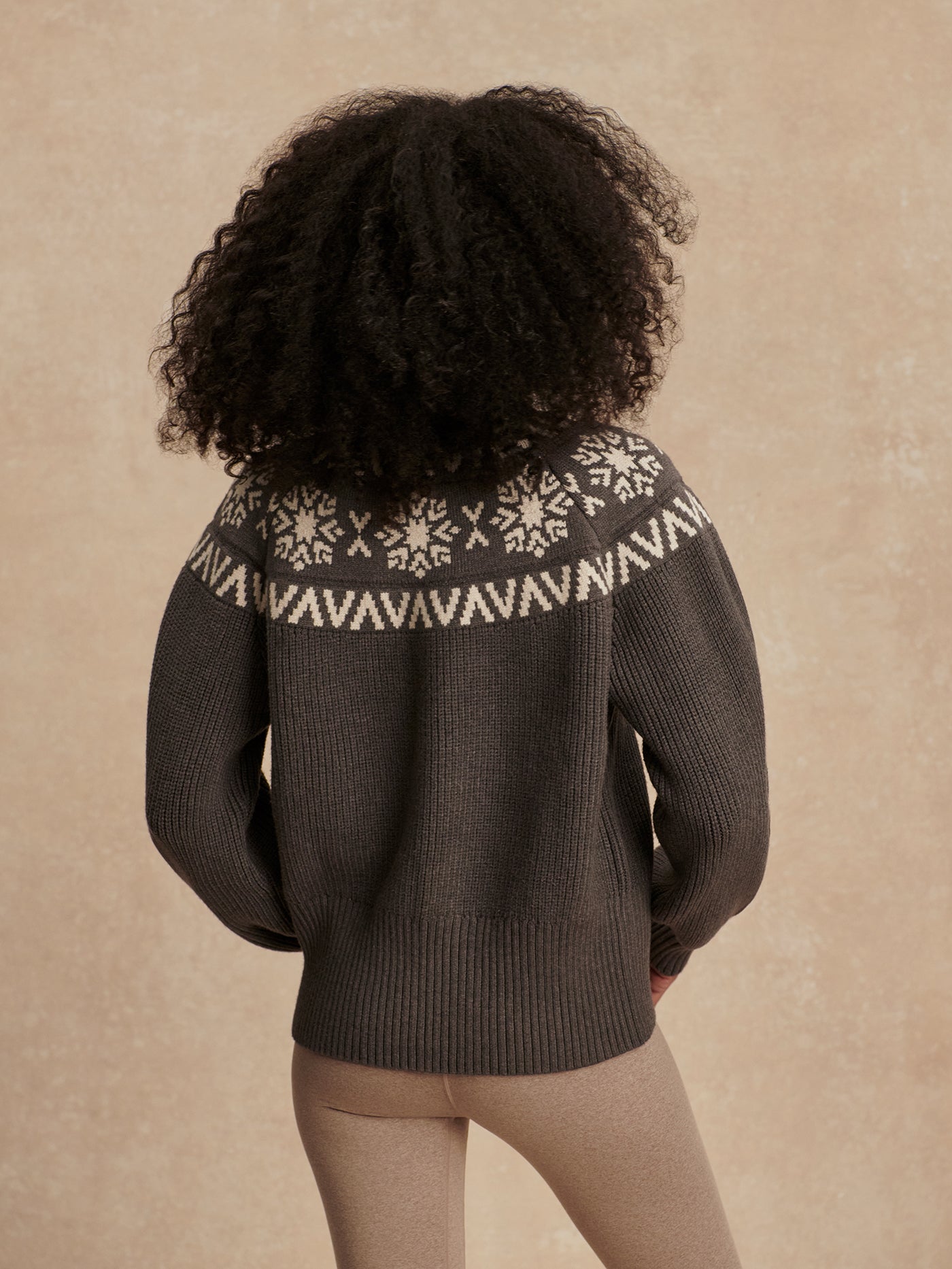 Varley Grey Marl Bowen Fairisle Pullover