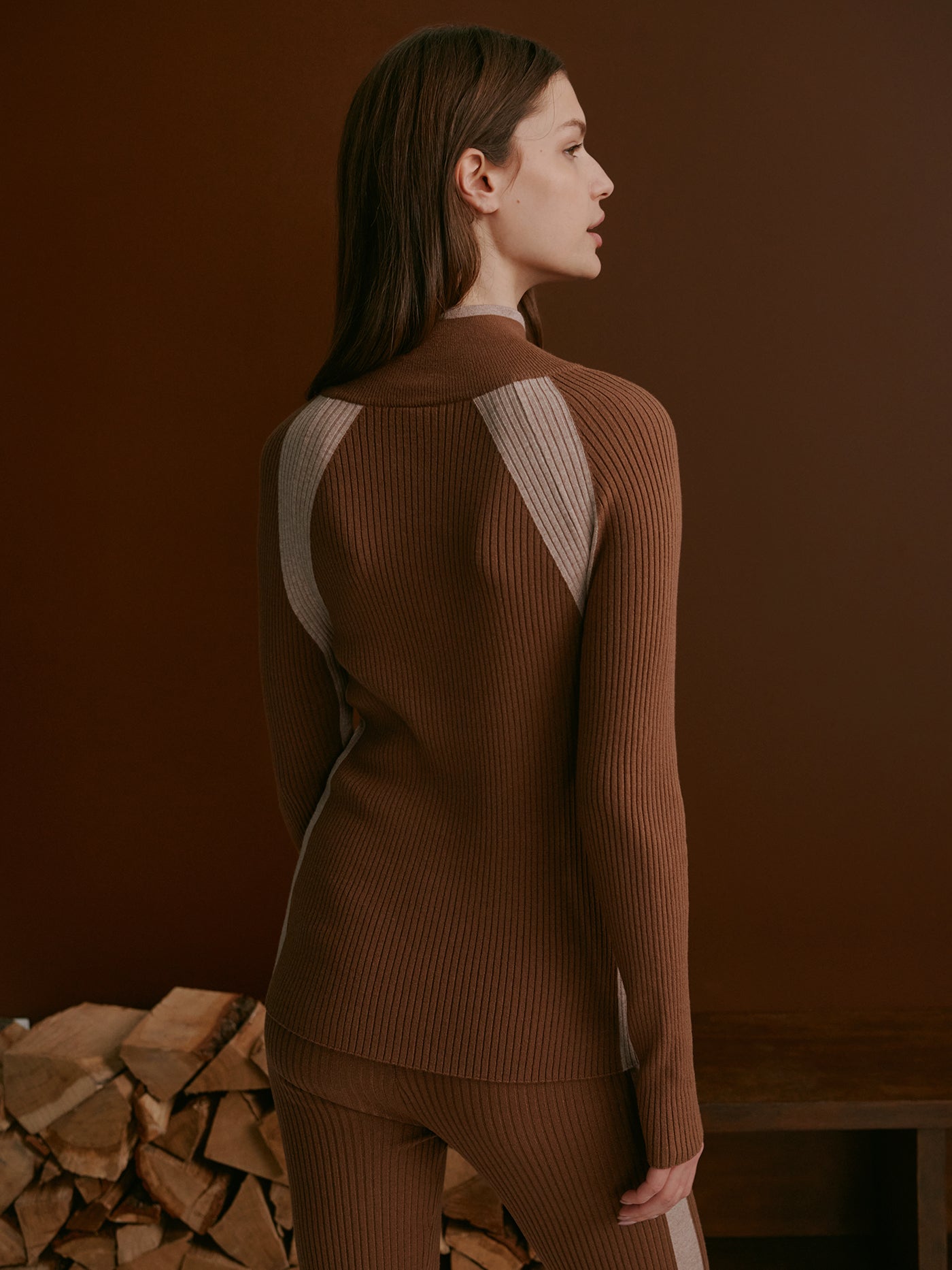 Varley Cocoa Dust Bellings Half Zip Knit