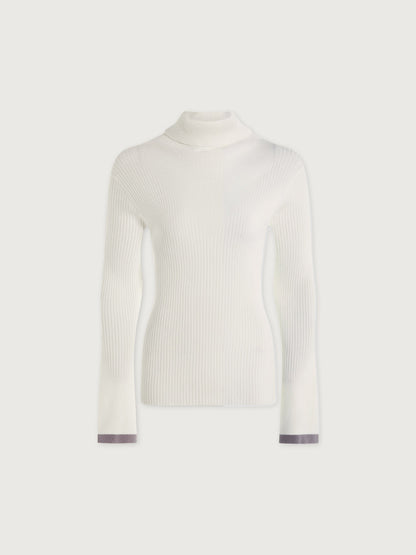 Varley Egret Ravena Rib Knit High Neck Top