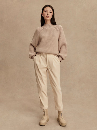 Varley Cement Martina High Neck Rib Knit