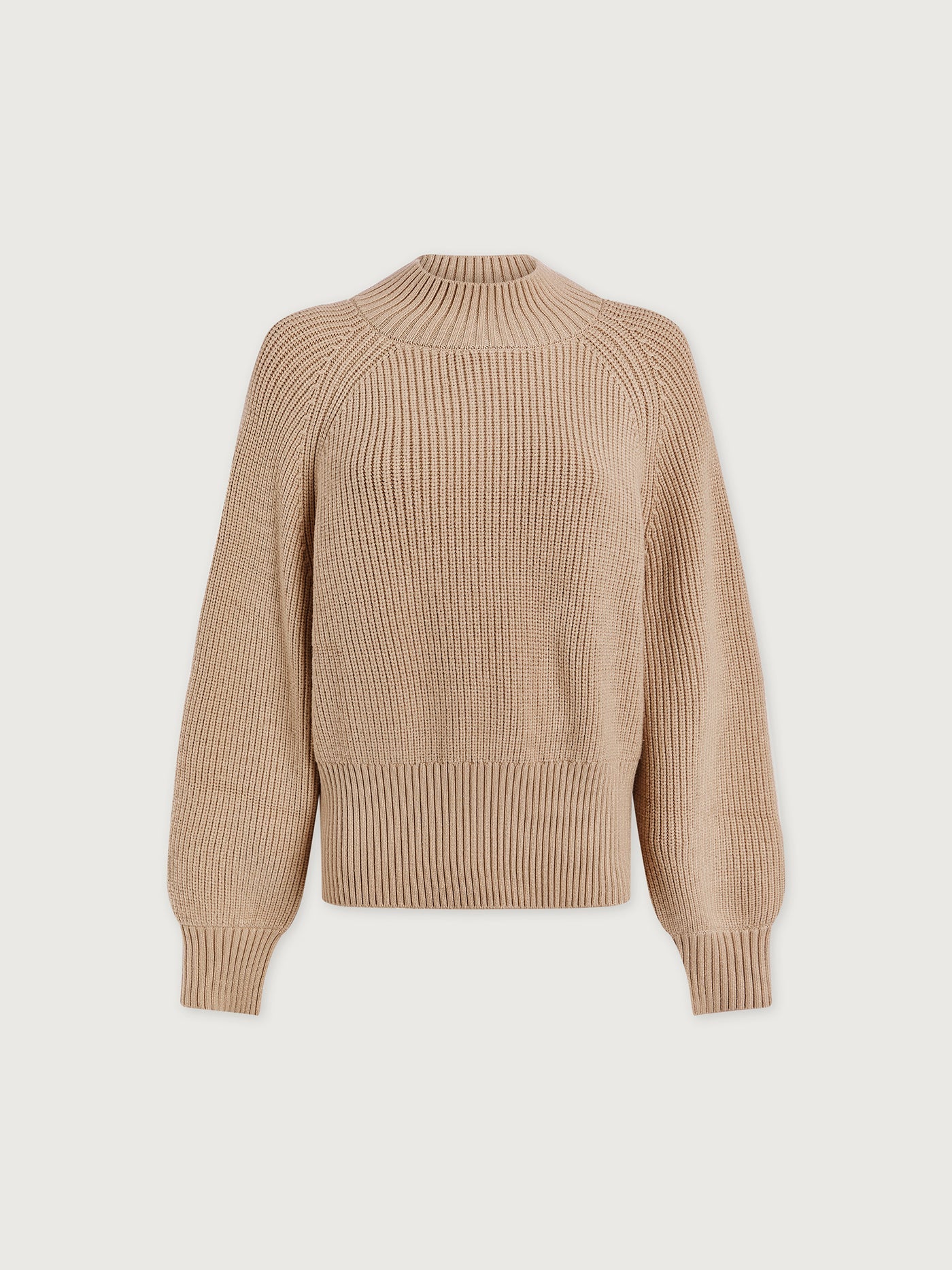 Varley Cement Martina High Neck Rib Knit