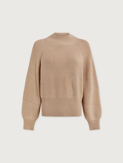 Varley Cement Martina High Neck Rib Knit