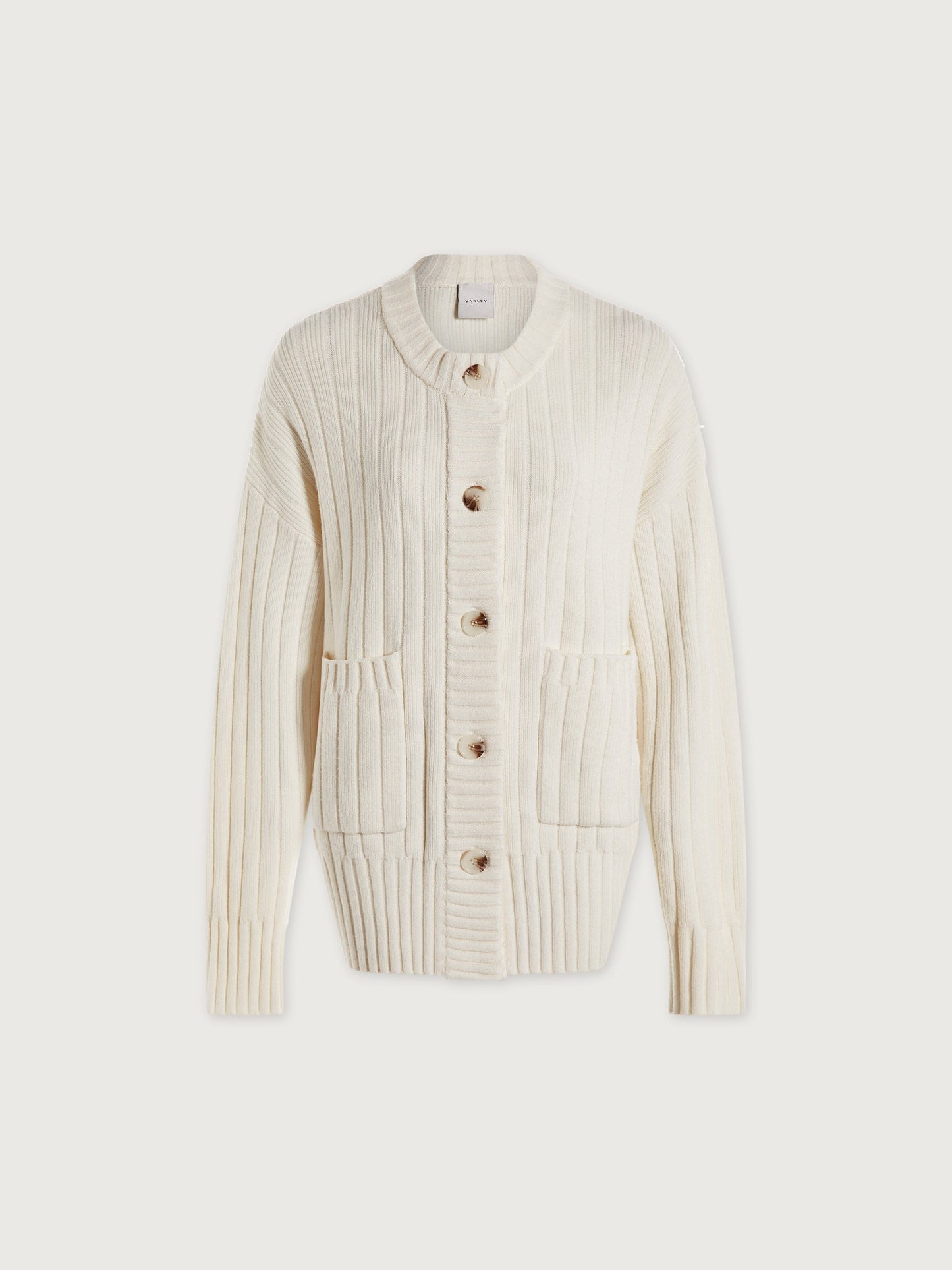 Varley Egret Pensdale Relaxed Knit Cardigan