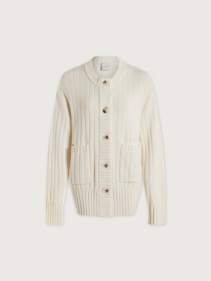 Varley Egret Pensdale Relaxed Knit Cardigan