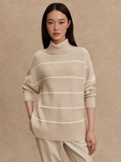Varley Silver Birch Hamish Stitch Knit Sweater