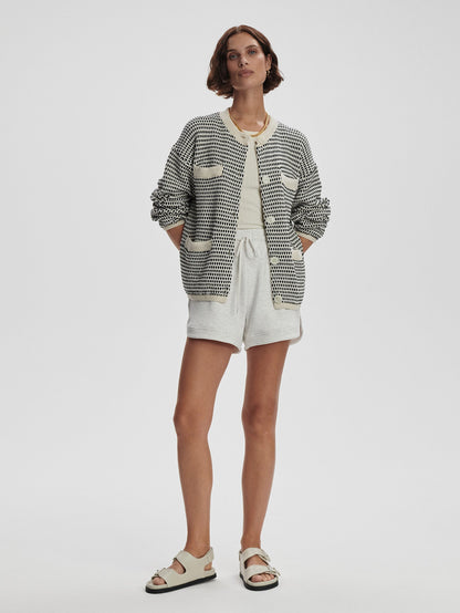 Varley Birch Multi Stitch Tidewell Textured Cardigan