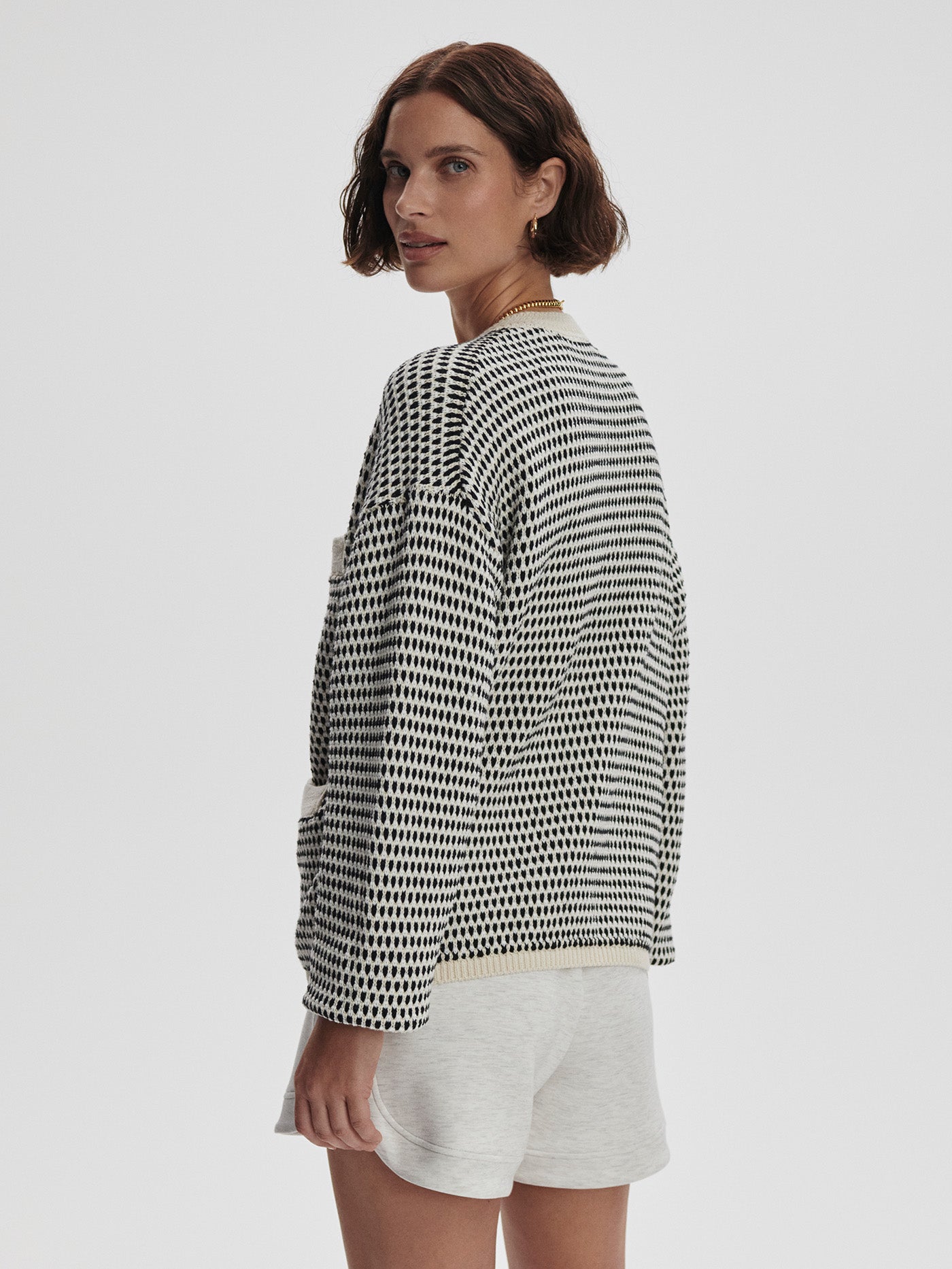 Varley Birch Multi Stitch Tidewell Textured Cardigan