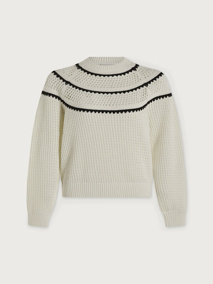 Varley Egret Padbury Pointelle Knit Sweater
